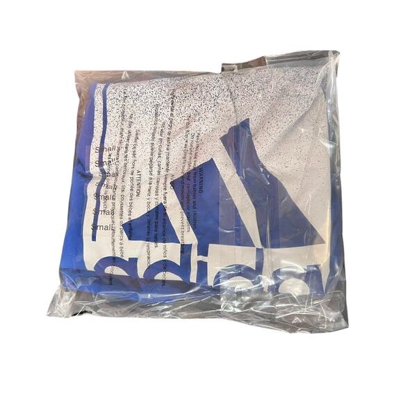 NEW Adidas Royal/White Badge Of Sport Box T-Shirt Size Small Logo Short Sleeve - Picture 4 of 5